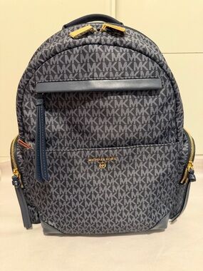 Michael Kors MK Logo Backpack with Gold Hardware